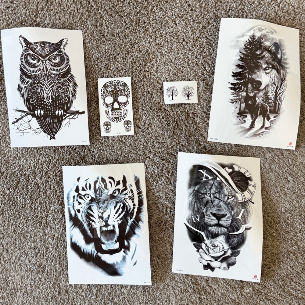 40+ Large & Small Black and White Tattoo Design Set